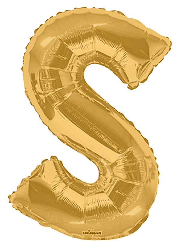 Convergram Mylar & Foil Gold Letter S 34″ Balloon