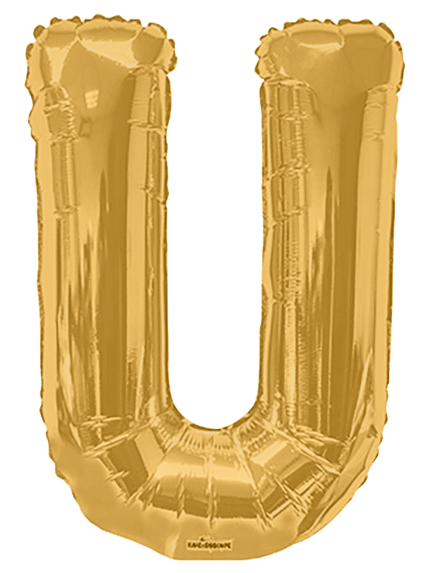 Gold Letter U 34″ Balloon