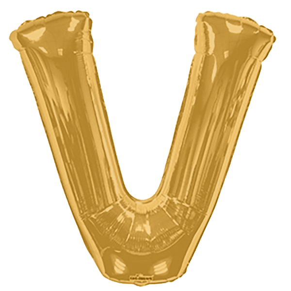 Convergram Mylar & Foil Gold Letter V 34″ Balloon