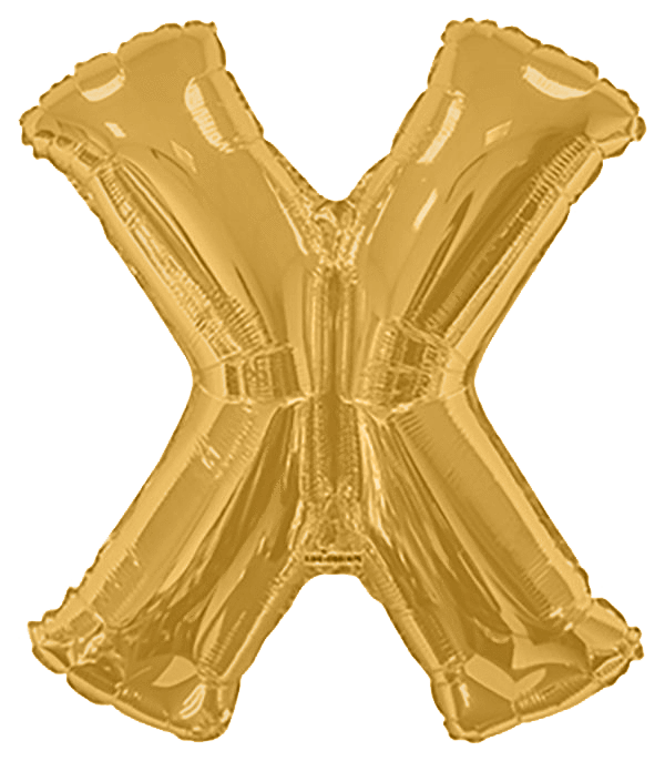 Convergram Mylar & Foil Gold Letter X 34″ Balloon