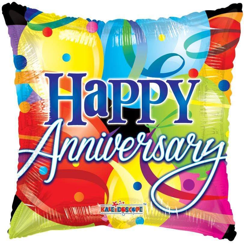 Convergram Mylar & Foil Happy Anniversary With Balloons 18″ Balloon