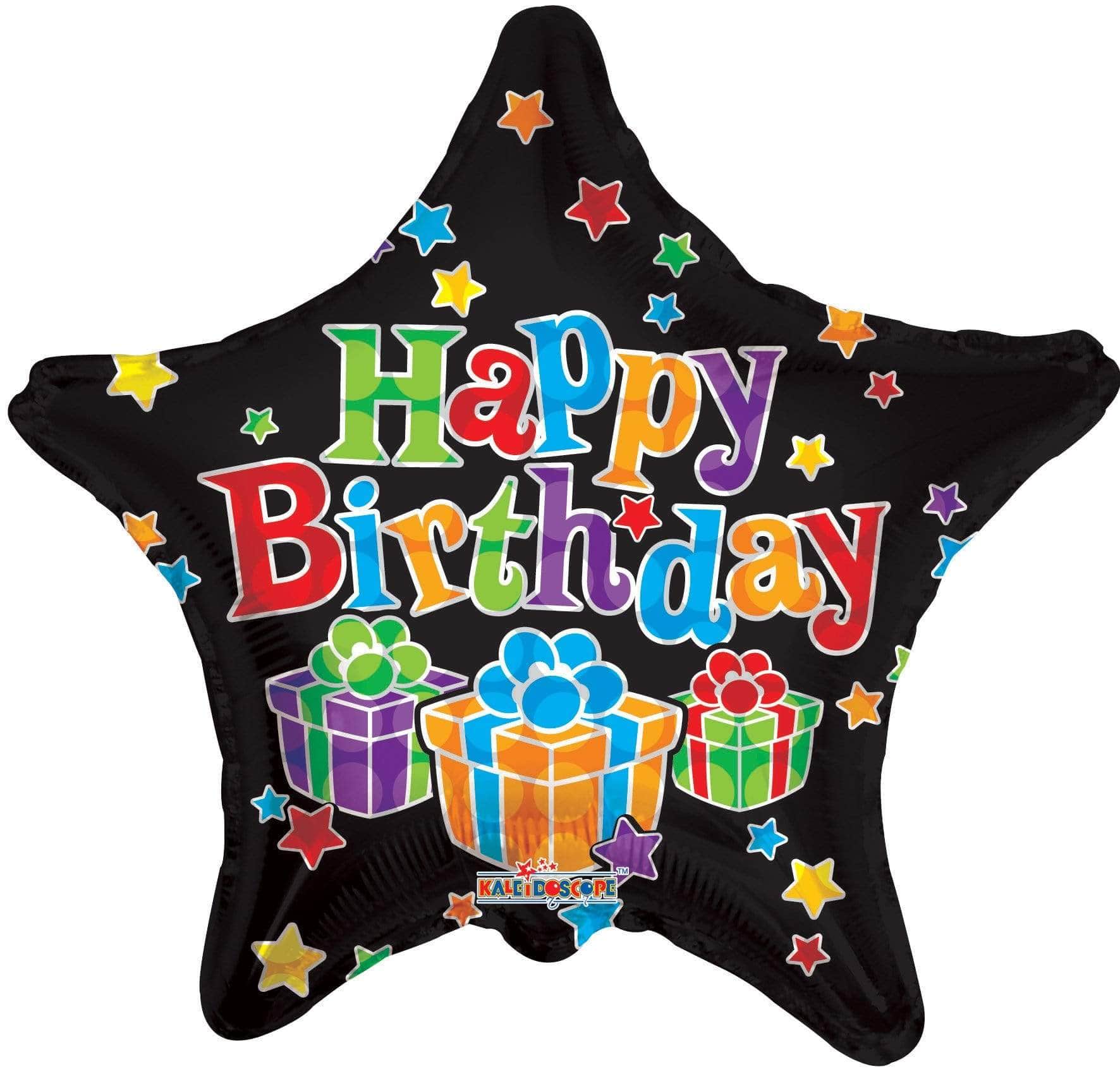 Convergram Mylar & Foil Happy Birthday Big Dots Black 18″ Balloon