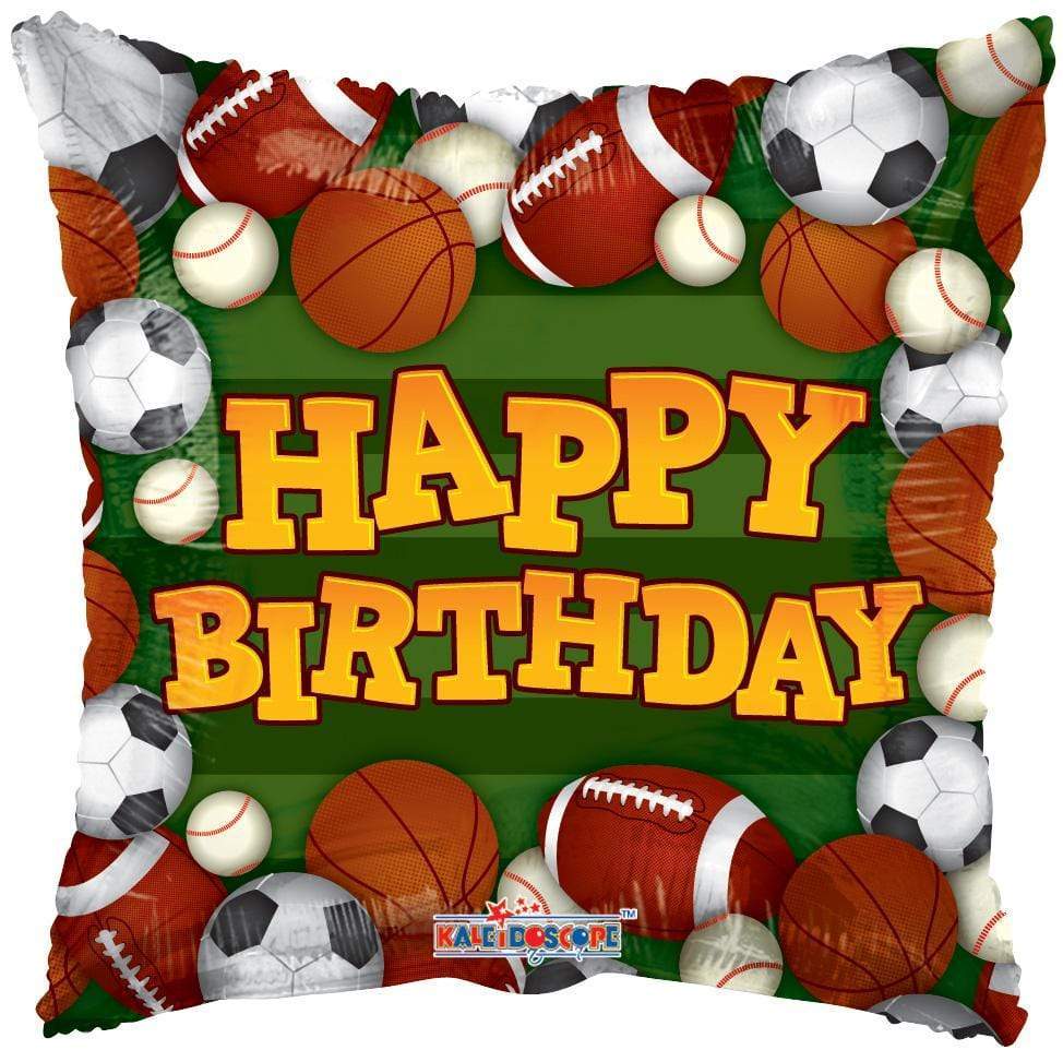 Convergram Mylar & Foil Happy Birthday Sports 18″ Balloon
