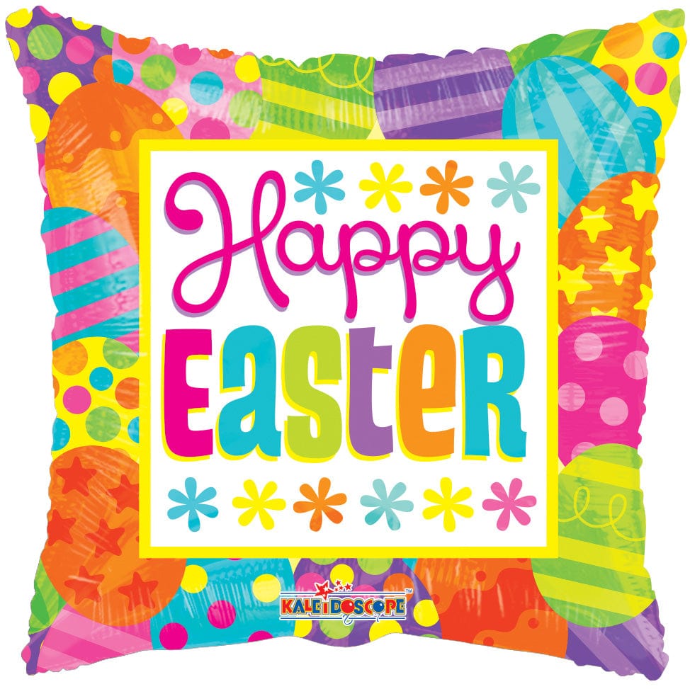 Convergram Mylar & Foil Happy Easter Square 18″ Balloons ( count)