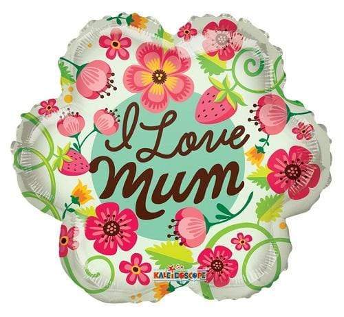 Convergram Mylar & Foil I Love You Mum Green Flower 18″ Balloon