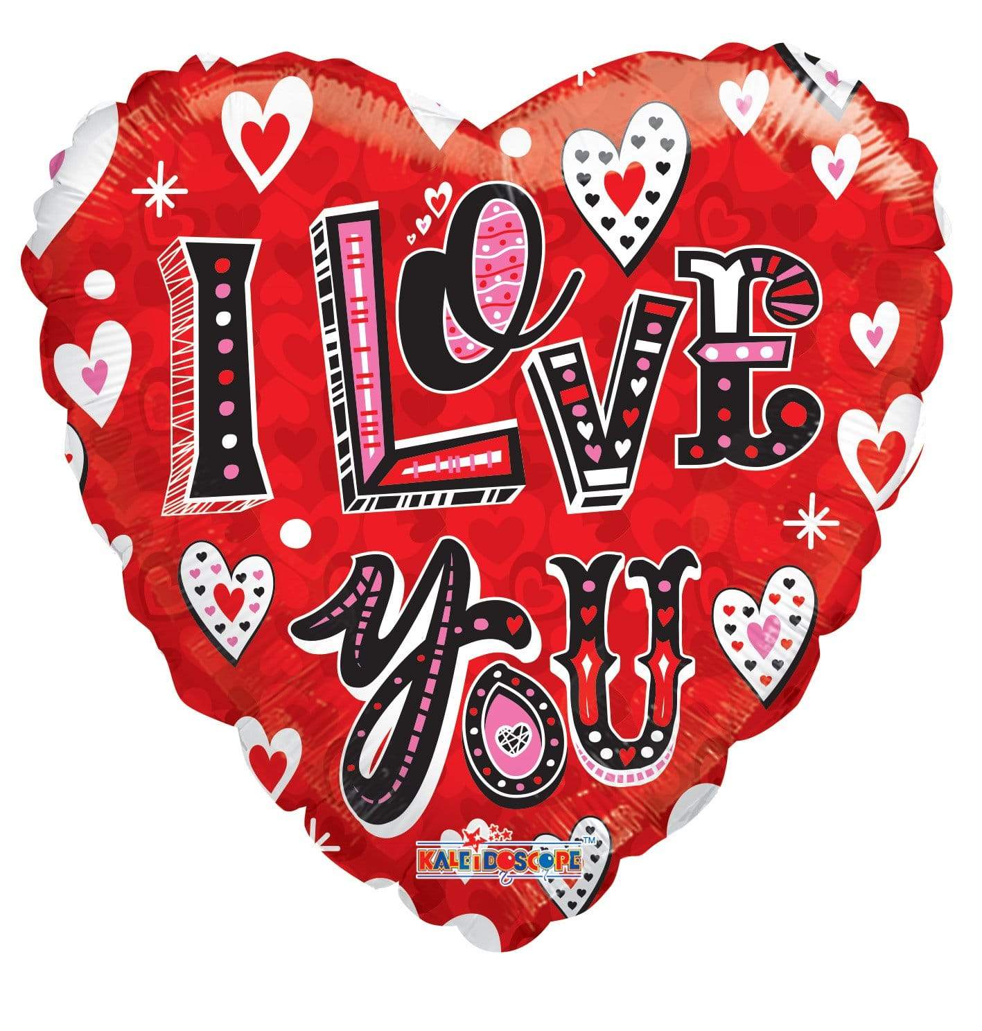 Convergram Mylar & Foil I Love You Red Heart Whimsical 18″ Balloon