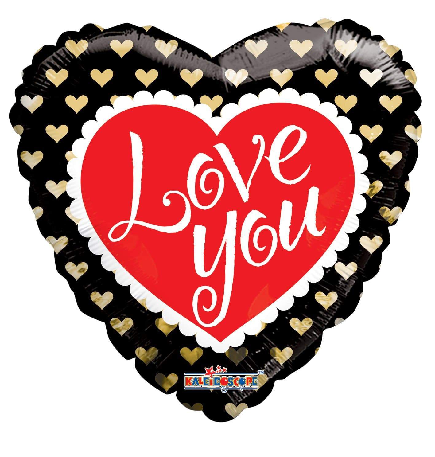 Convergram Mylar & Foil Love You Laced Heart with Gold 18″ Balloons