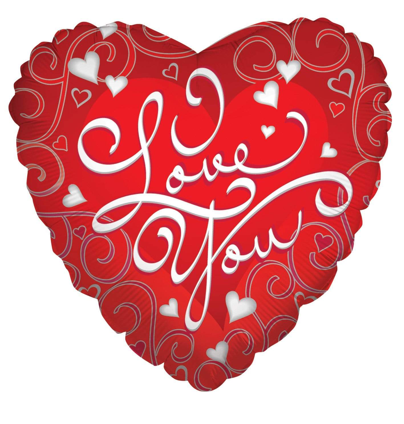 Convergram Mylar & Foil Love You Silver Swirls Heart 18″ Balloon