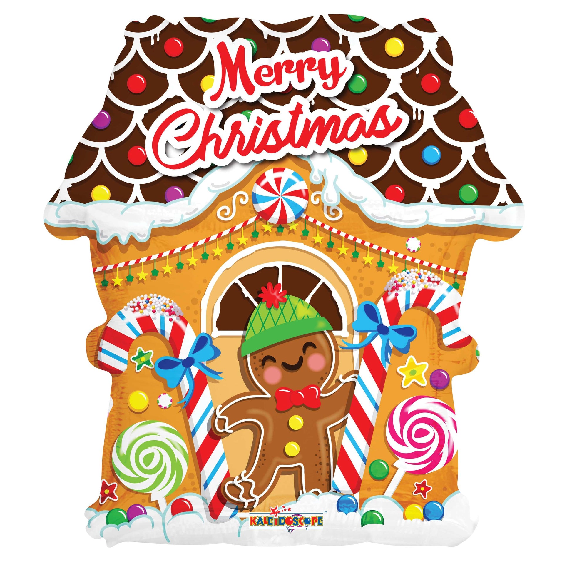 Convergram Mylar & Foil Merry Christmas Gingerbread House 18″ Balloon