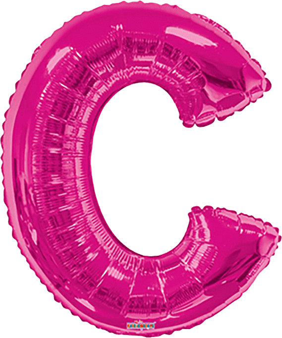 Convergram Mylar & Foil Pink Letter C 34″ Balloon
