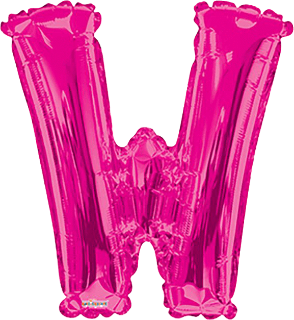 Convergram Mylar & Foil Pink Letter W 34″ Balloon