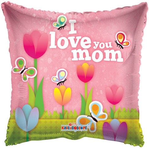 Convergram Mylar & Foil PR I Love You Mom Tulips 18″ Balloon