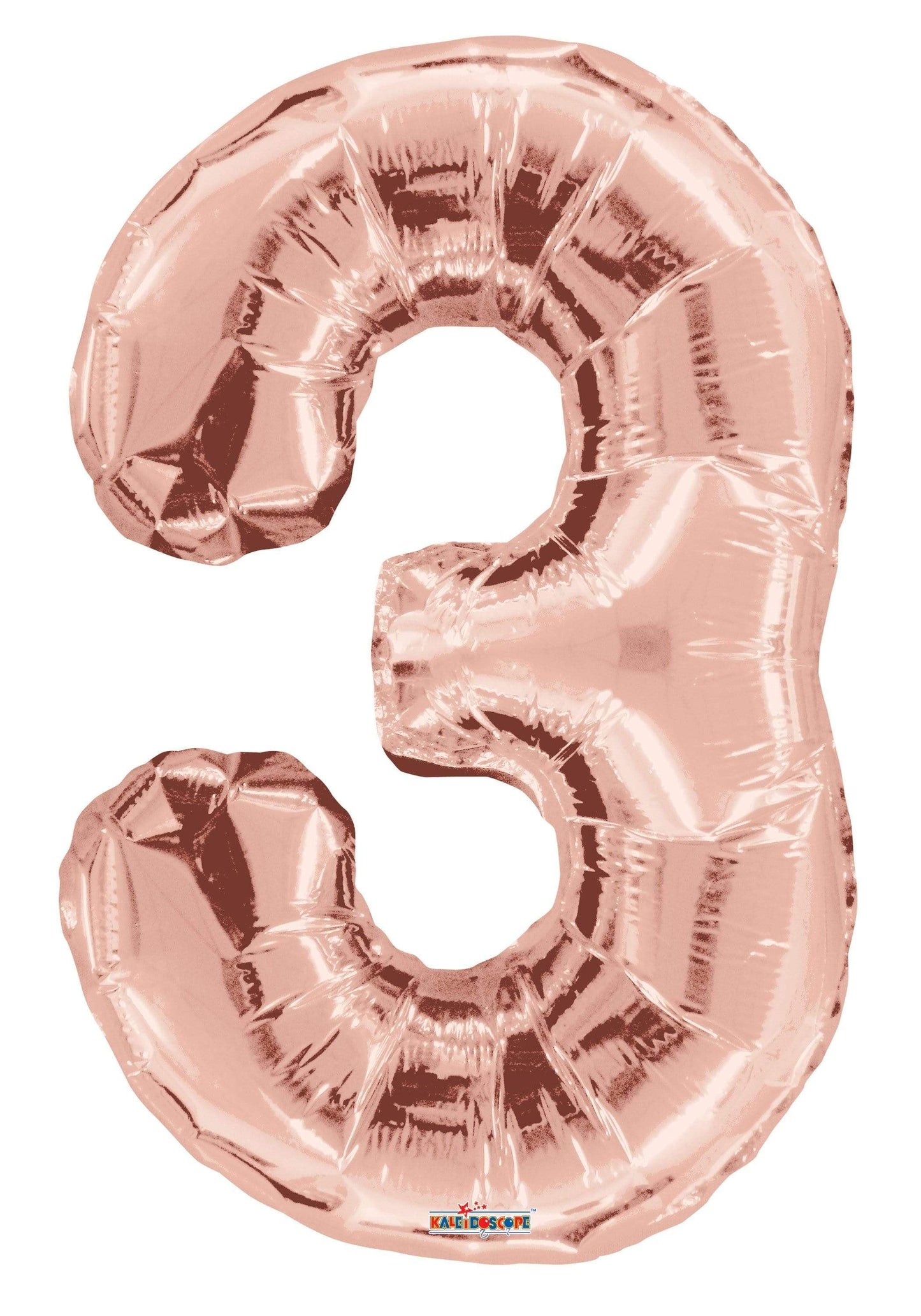 Convergram Mylar & Foil Rose Gold Number 3 Balloon 34"