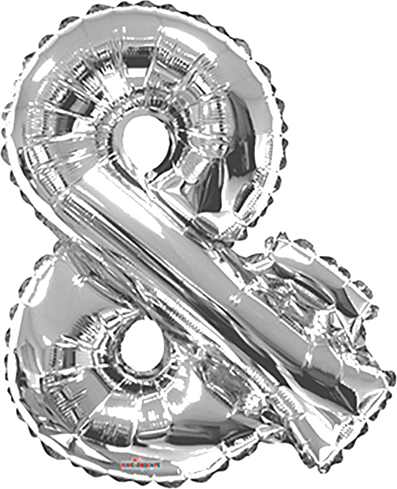 Convergram Mylar & Foil Silver Ampersand 34″ Balloon