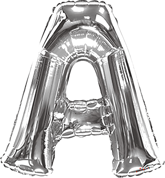 Convergram Mylar & Foil Silver Letter A 34″ Balloon