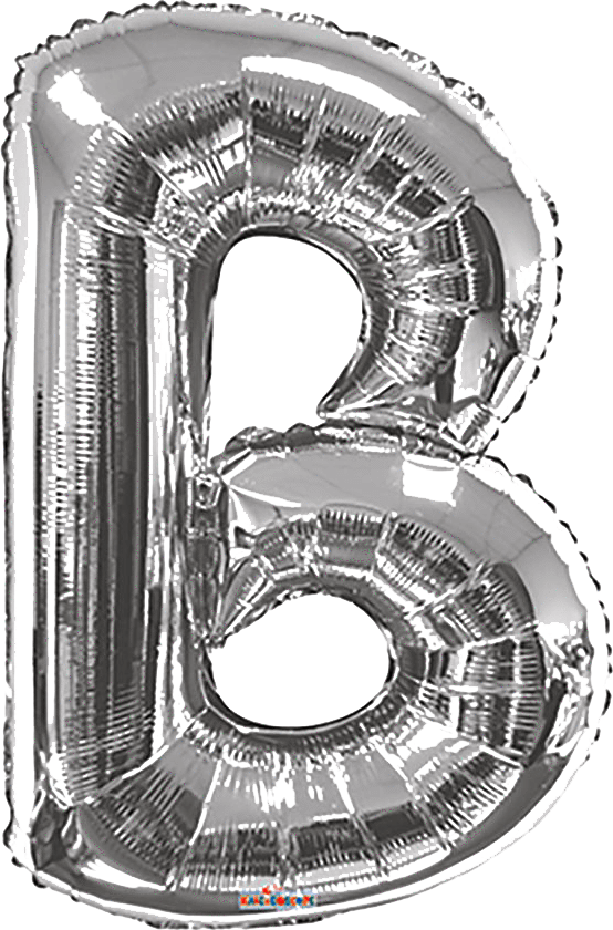Convergram Mylar & Foil Silver Letter B 34″ Balloon