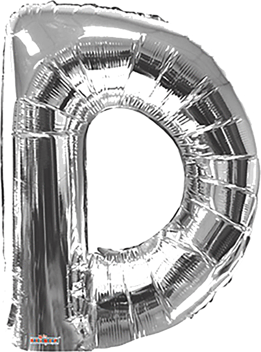 Convergram Mylar & Foil Silver Letter D 34″ Balloon