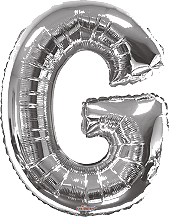 Convergram Mylar & Foil Silver Letter G 34″ Balloon