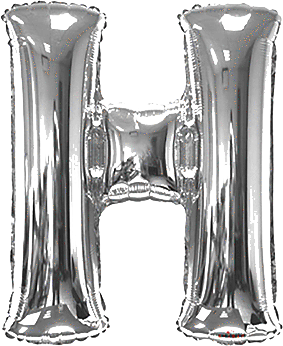 Convergram Mylar & Foil Silver Letter H 34″ Balloon