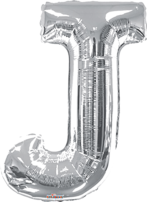 Convergram Mylar & Foil Silver Letter J 34″ Balloon