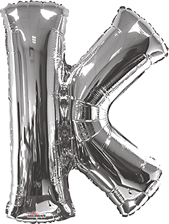 Convergram Mylar & Foil Silver Letter K 34″ Balloon