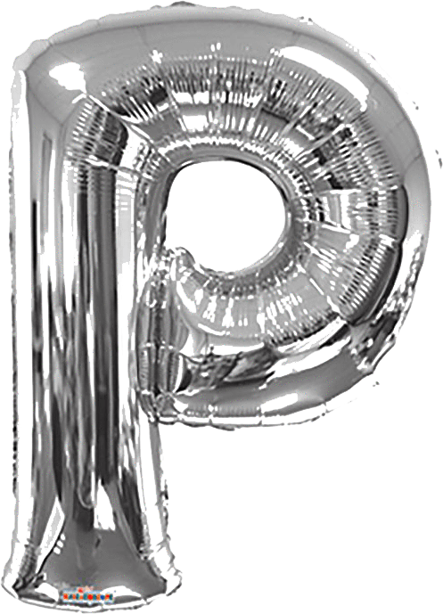 Convergram Mylar & Foil Silver Letter P 34″ Balloon