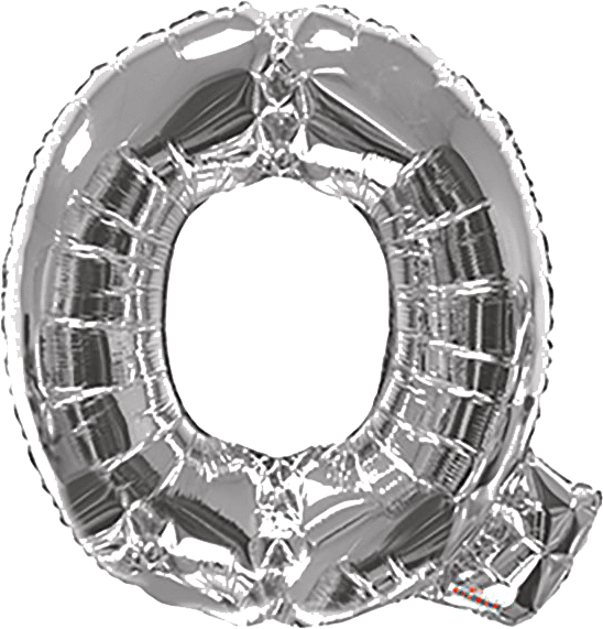 Convergram Mylar & Foil Silver Letter Q 34″ Balloon