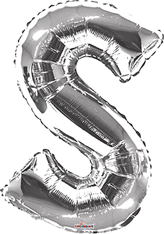 Convergram Mylar & Foil Silver Letter S 34″ Balloon