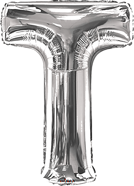 Convergram Mylar & Foil Silver Letter T 34″ Balloon