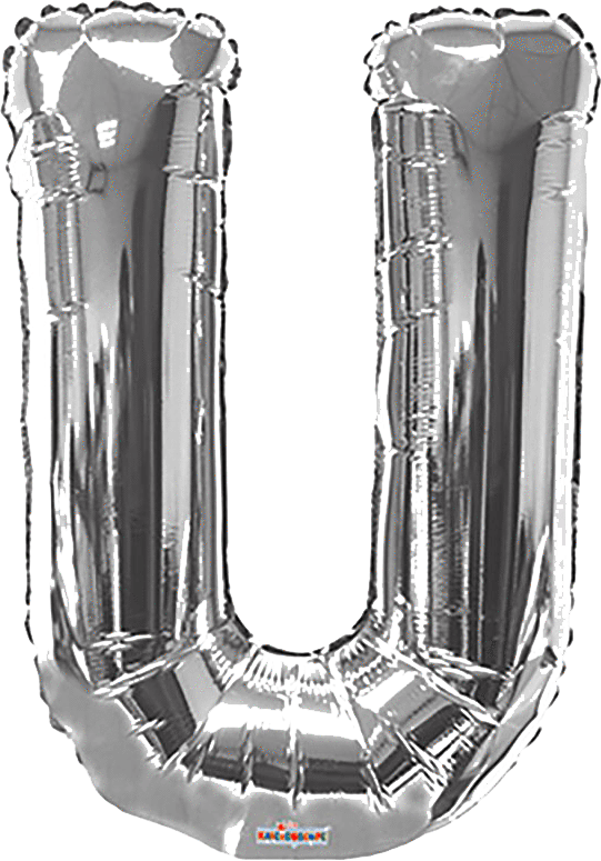 Convergram Mylar & Foil Silver Letter U 34″ Balloon