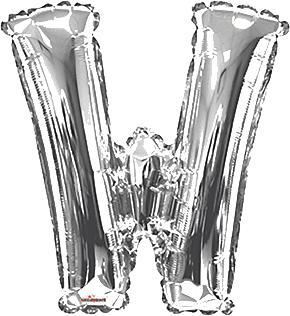 Silver Letter W 34″ Balloon
