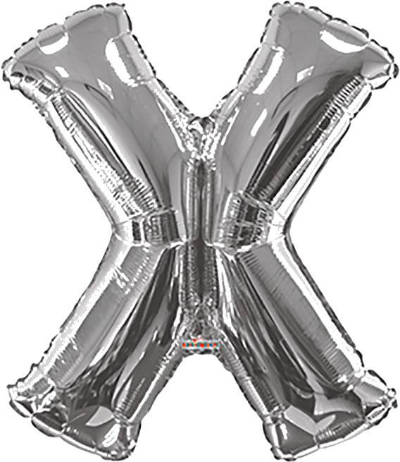 Convergram Mylar & Foil Silver Letter X 34″ Balloon