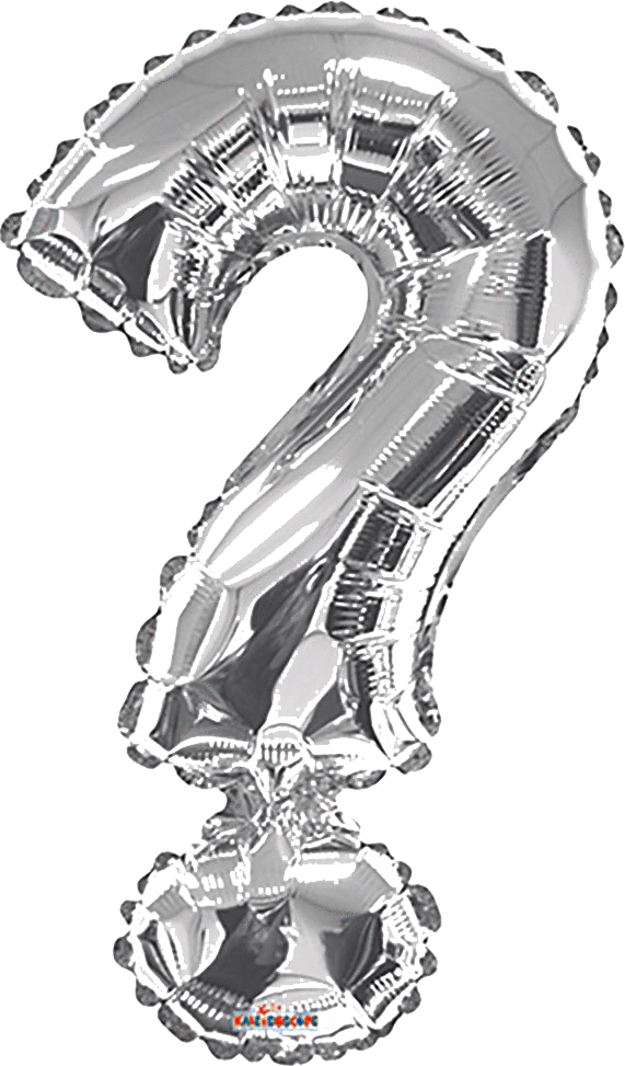 Convergram Mylar & Foil Silver Question Mark 34″ Balloon