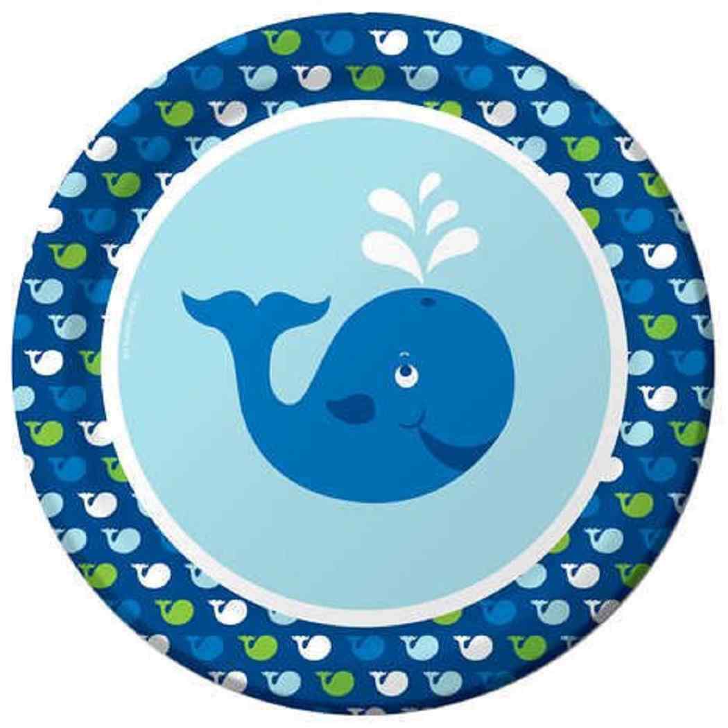 Creative Converting Ocean Preppy Blue Whale Paper Plates 9″ (8 count)
