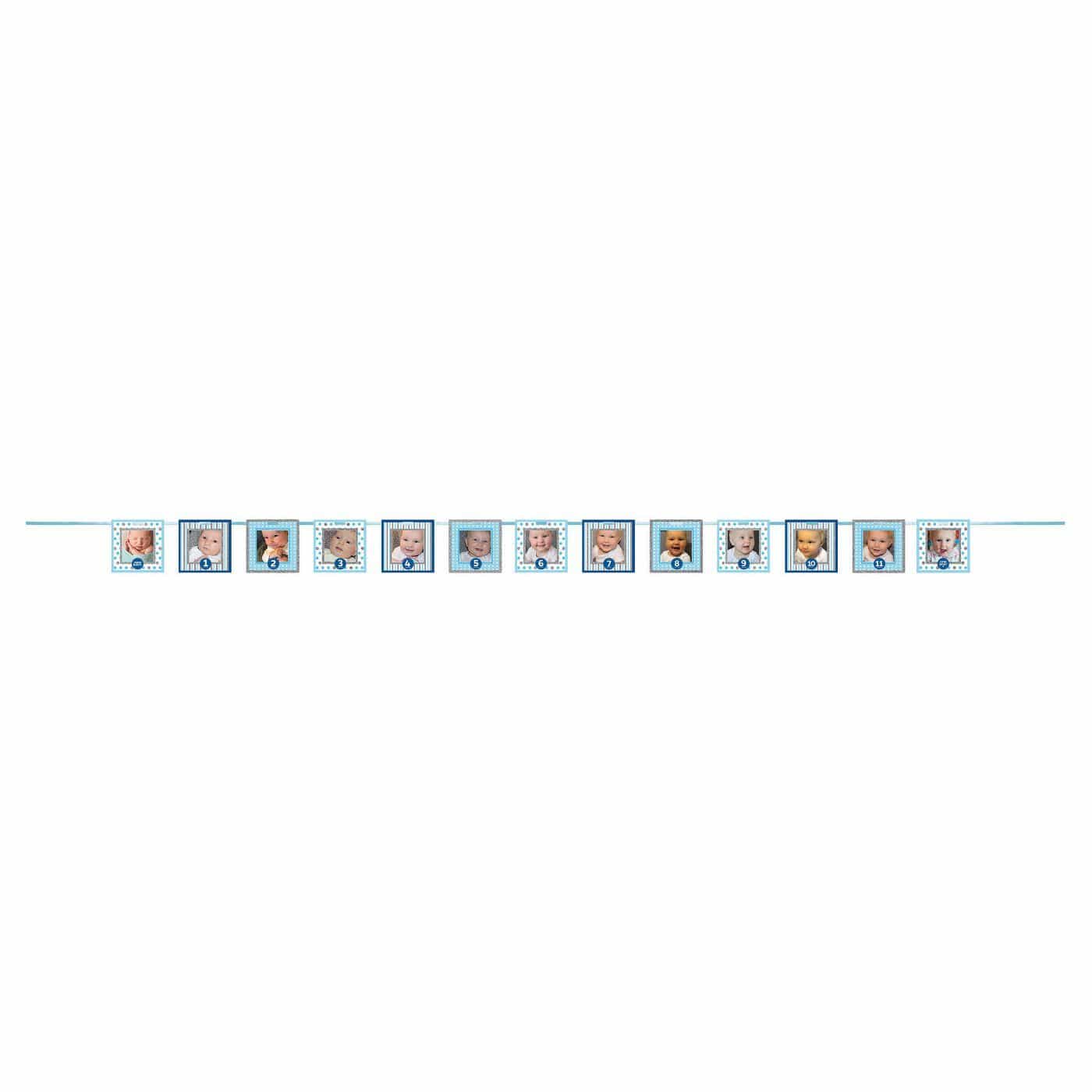Creative Converting Party Supplies 1st Birthday Boy Customizable Photo Banner