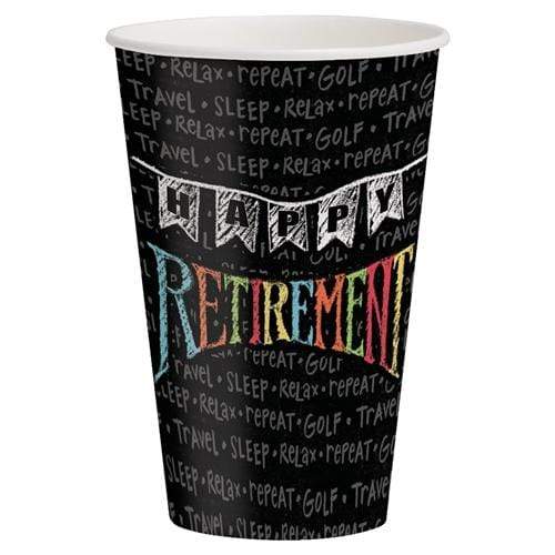 Creative Converting Party Supplies Happy Retirement 12oz Paper Cups (8 count)
