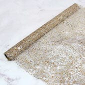 Creative Ideas Party Supplies Champagne Metallic Sequins Mesh Roll 19" x 5 yards