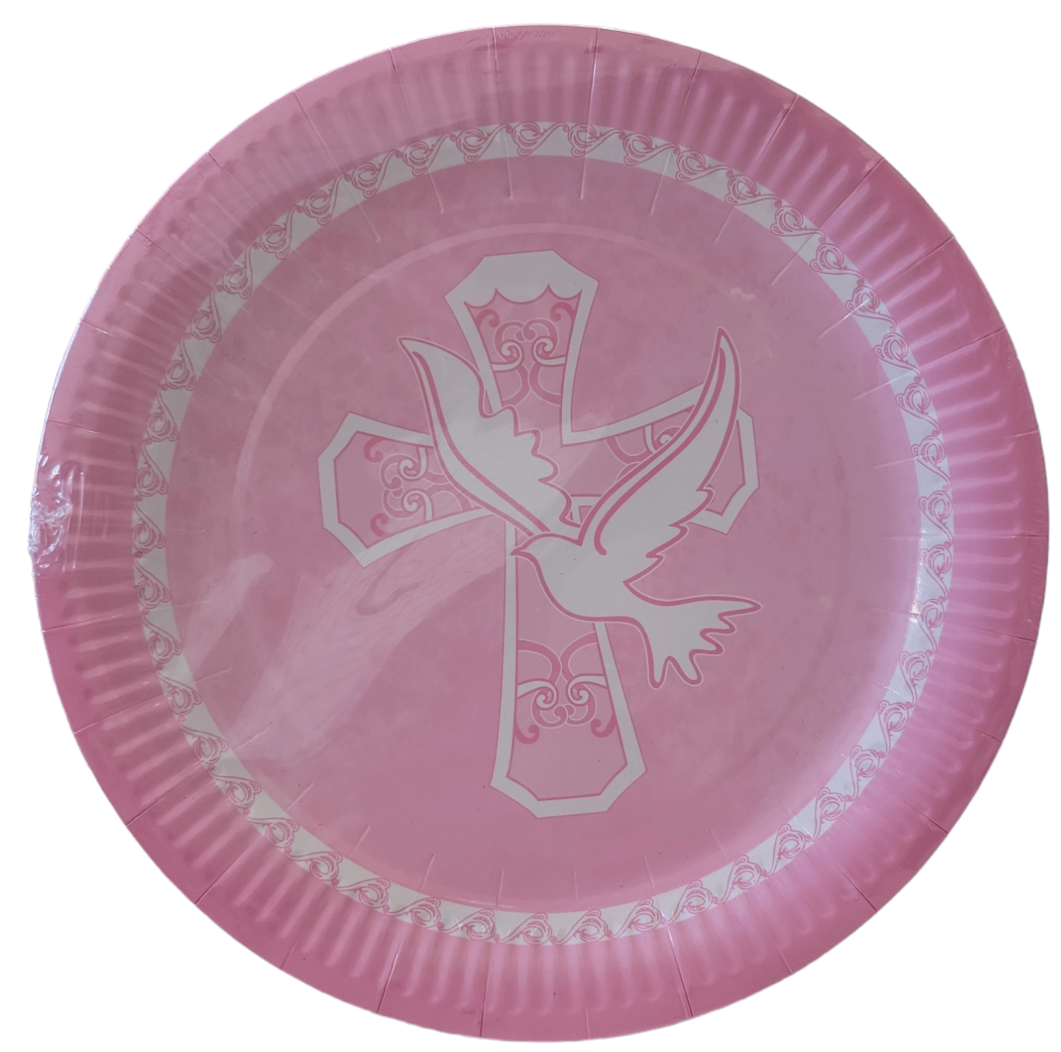 7" Paper Plates - Cross Pink (8ct)