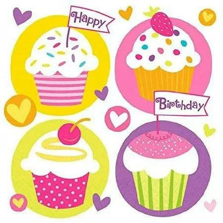 6.5" Luncheon Napkins - Cupcake Party (16ct) - Amscan