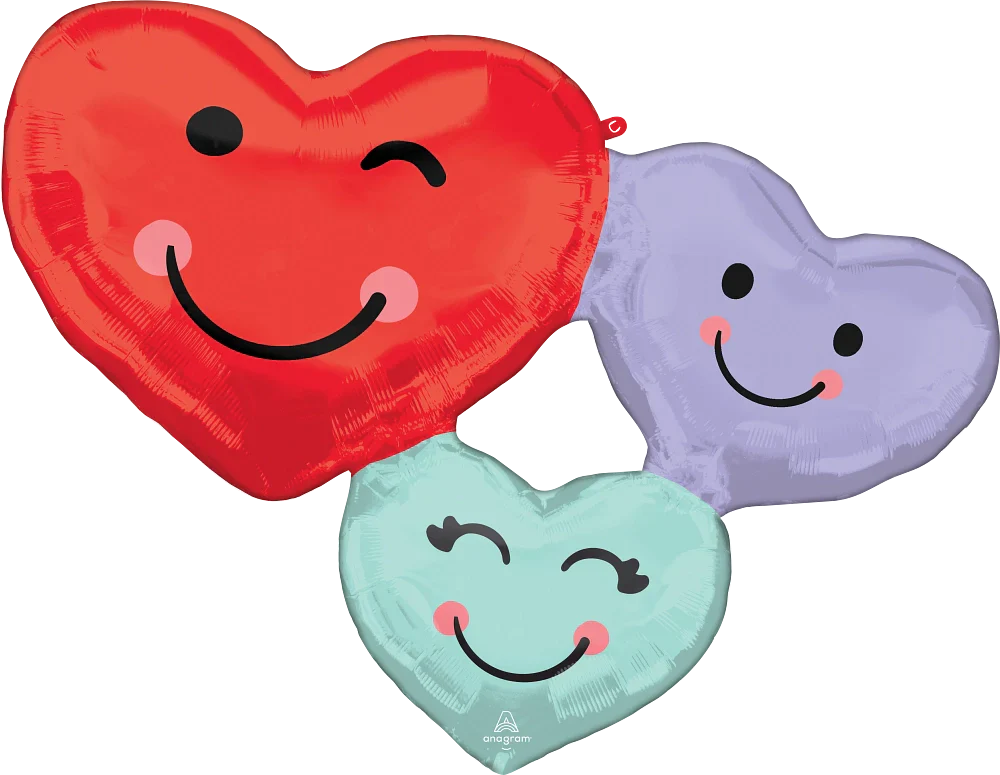 Cute Heart Trio 33″ Foil Balloon by Anagram from Instaballoons