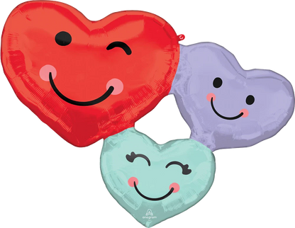 Cute Heart Trio 33″ Foil Balloon by Anagram from Instaballoons