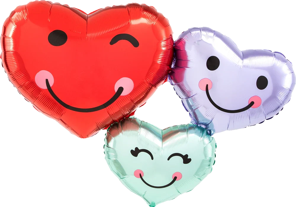 Cute Heart Trio 33″ Foil Balloon by Anagram from Instaballoons