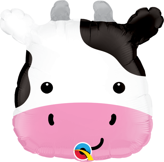 Cute Holstein Cow (requires heat-sealing) 14″ Foil Balloon by Qualatex from Instaballoons