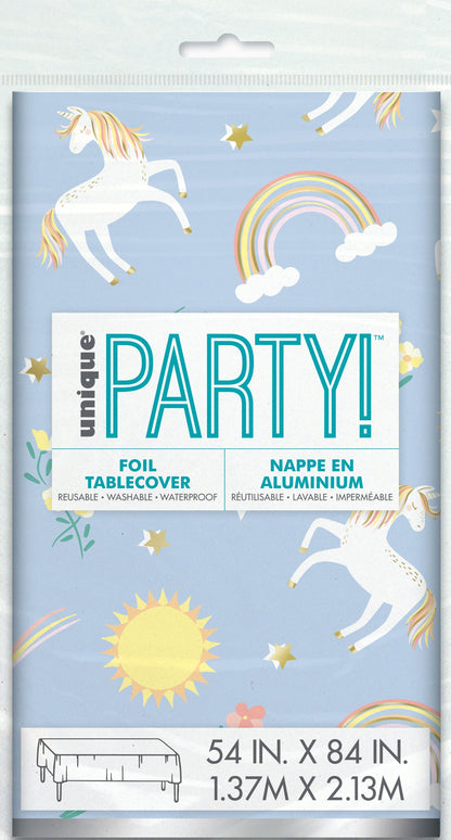 Dainty Unicorn Magical Foil Tablecover by Unique from Instaballoons