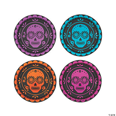 Day of the Dead Metallic Plates 7″ by Fun Express from Instaballoons