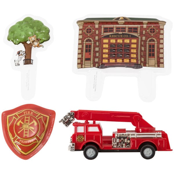DecoPac Party Supplies Fire Truck & Station Cake Kit