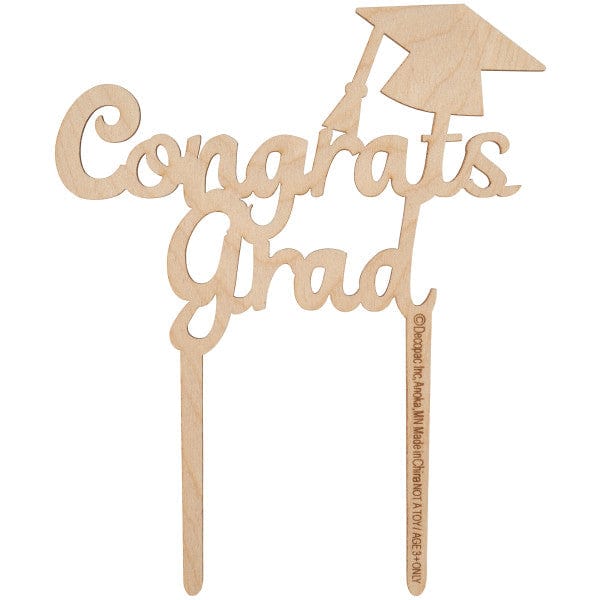 DecoPac Party Supplies Layon Congrats Grad Wood (6 count)