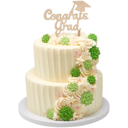 DecoPac Party Supplies Layon Congrats Grad Wood (6 count)