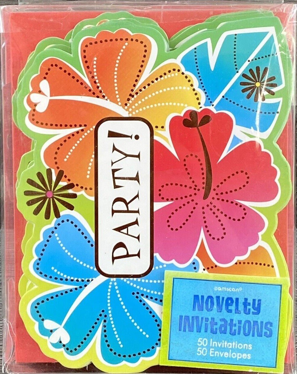 Fill-in Invitations - Hot Fun in The Summer (50ct) - Amscan