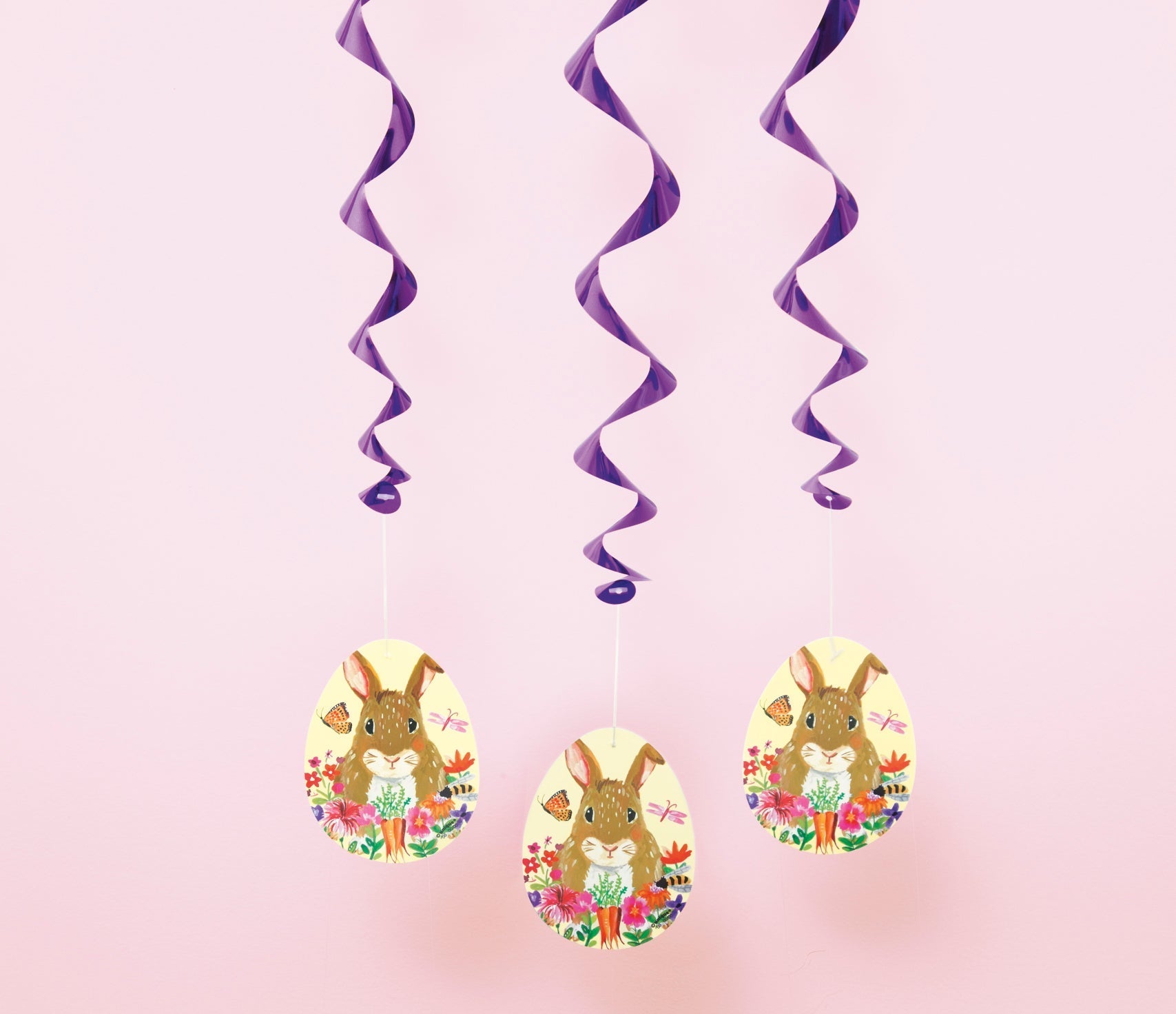 Floral Easter Bunny Hanging Swirl Decorations by Unique from Instaballoons
